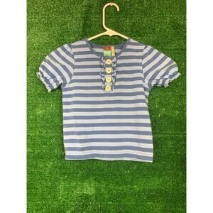 Matilda Jane Character Counts Short Sleeve Blue Striped Top Girls Size 2 Shirt